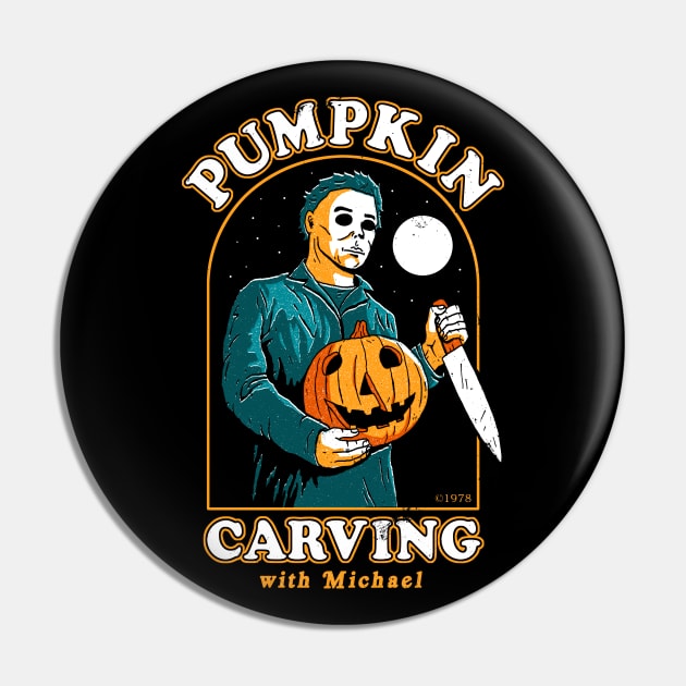 Halloween Carving With Michael Myers Pin by DinoMike