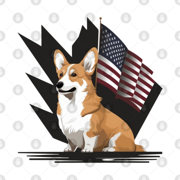 Patriotic Corgi by Tees by Confucius