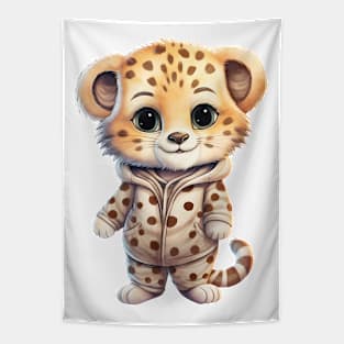 Cheetah Wearing Pajamas Tapestry