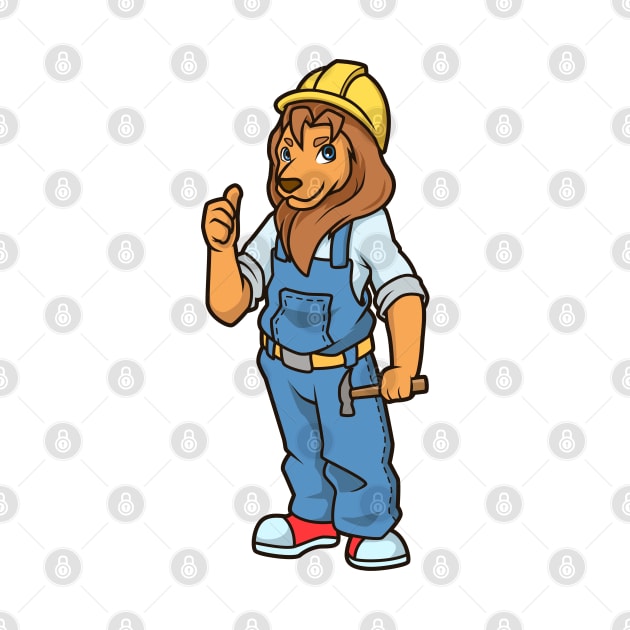 Cartoon lion as construction worker by Modern Medieval Design