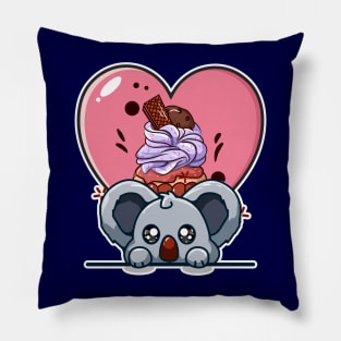 Koala bear and cupcake Pillow