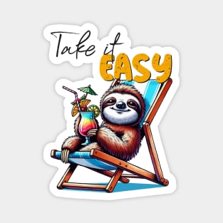 Take it easy, cute sloth gift Magnet
