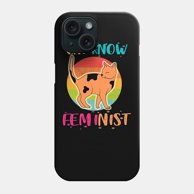 Cat Know Feminist Phone Case by 29 hour design