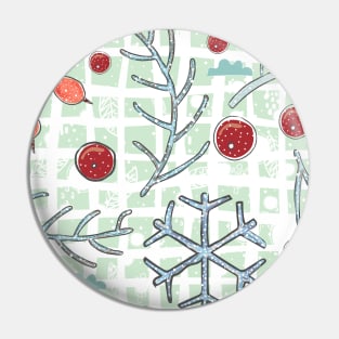 Winter Berry Pattern Pin