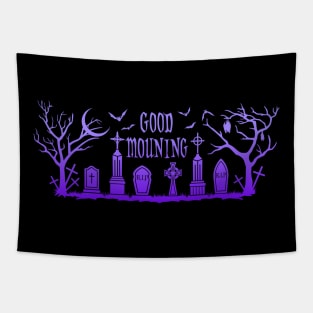 Graveyard Good Mourning in Purple Tapestry