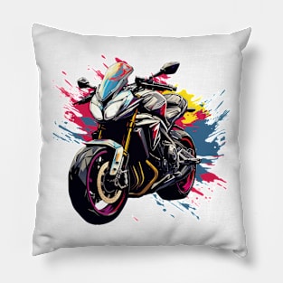 Motorcycle Racing Illustration Pillow