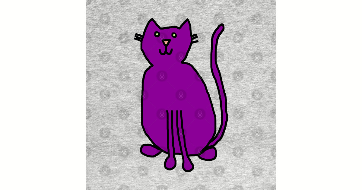 Purple Cat Face Sticker Teepublic