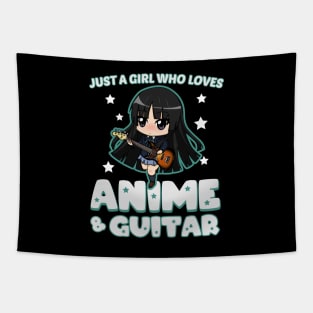 Just a girl who loves anime and guitar - chibi anime Tapestry