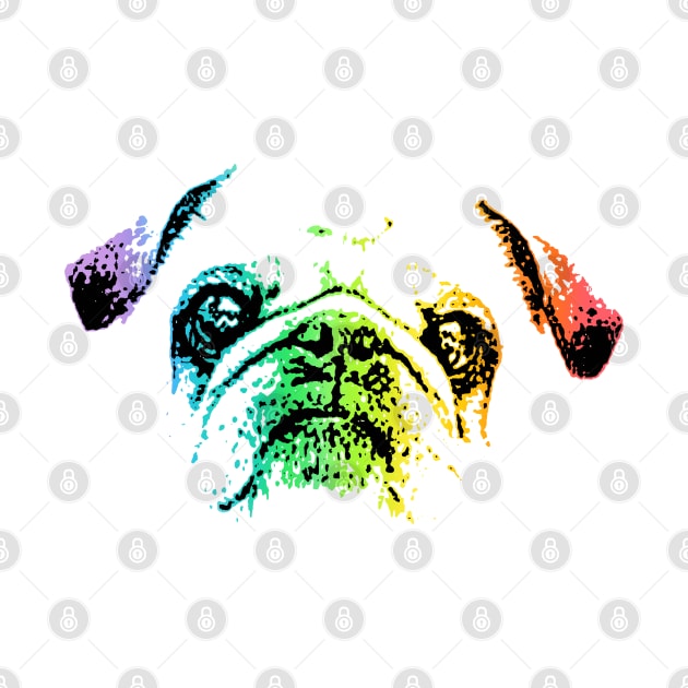 Rainbow Pug by childofthecorn