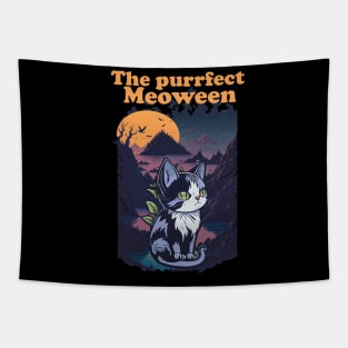 Funny The Purrfect Meoween Tapestry