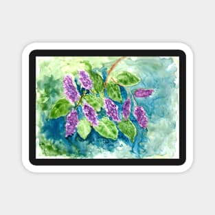 Spring Lilacs in Watercolor Magnet