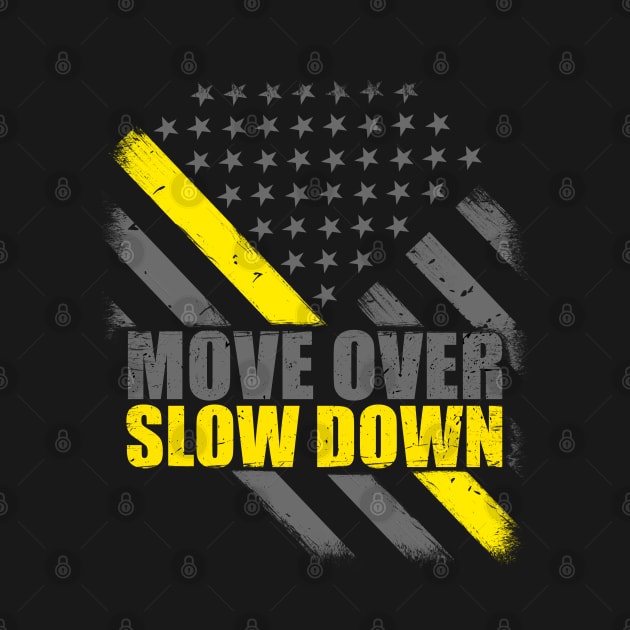 Move Over Slow Down Thin Yellow Line Flag by bluelinemotivation