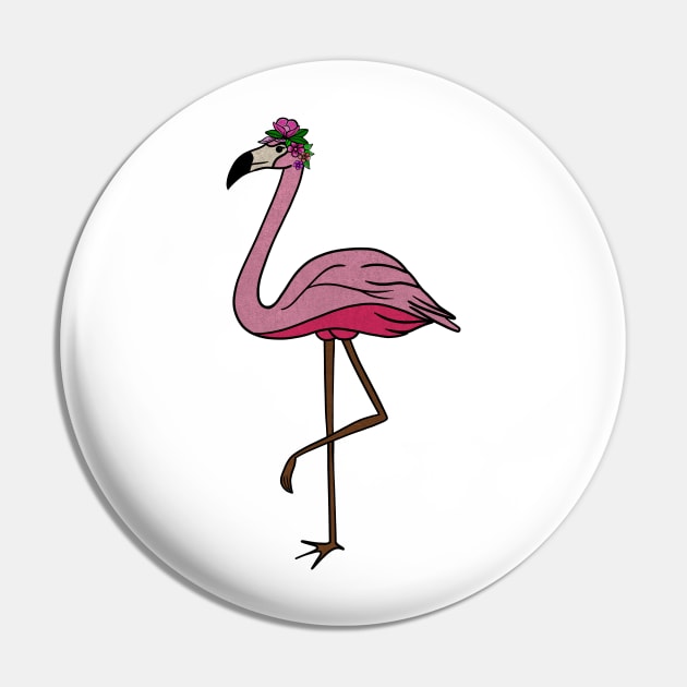 Flamingo Floral, Animal, Tropical Bird Pin by dukito