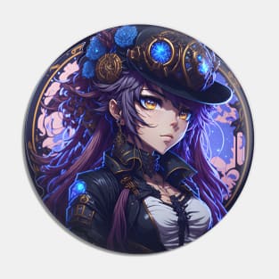 Steampunk Girl Pin