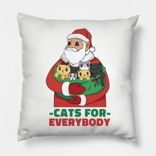 Santa Cats For Everyone Pillow