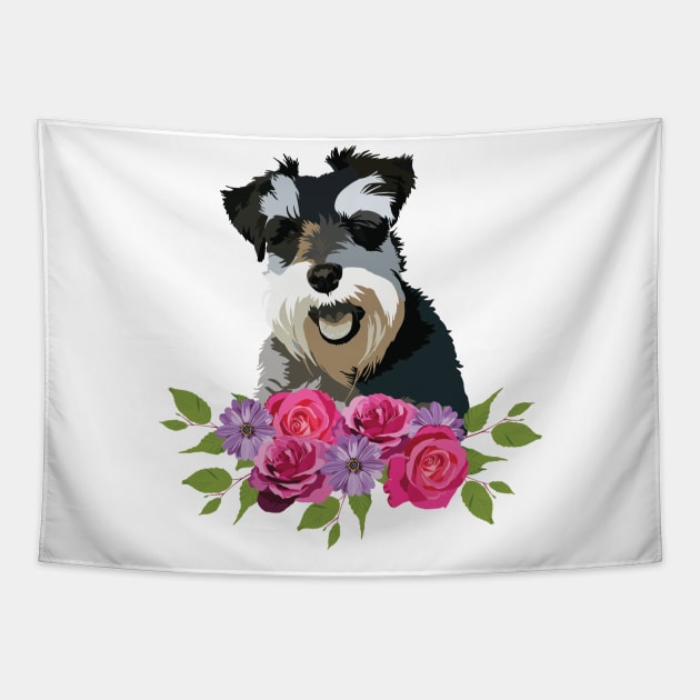 Schnauzer Tapestry by Holly Rose Art