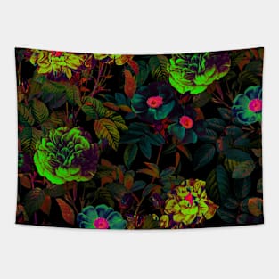 Floral Neon Garden Tapestry