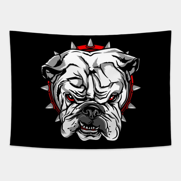 Bulldog Cartoon 2 Tapestry by beanbeardy