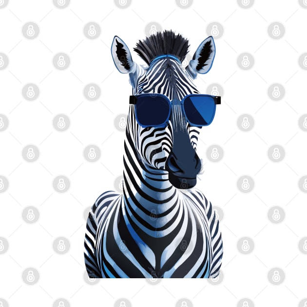 Graceful Monochrome: Zebra in Sunglasses by linann945