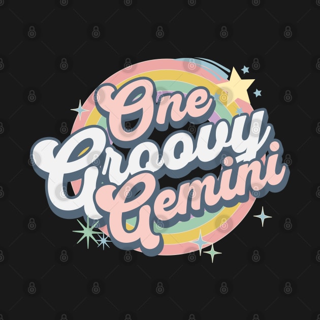 One Groovy Gemini Cute Retro Design in Pastel Colors by EndlessDoodles