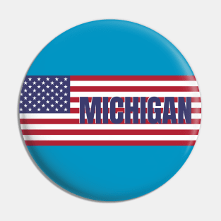 Michigan State in American Flag Pin