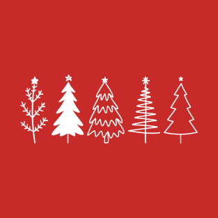 Merry Christmas Minimalist Christmas Trees T-Shirt