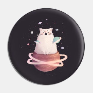 Yawning Space Cat God Pin