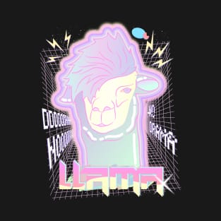 Emo Llama Vaporwave Aesthetic Egirl T-Shirt