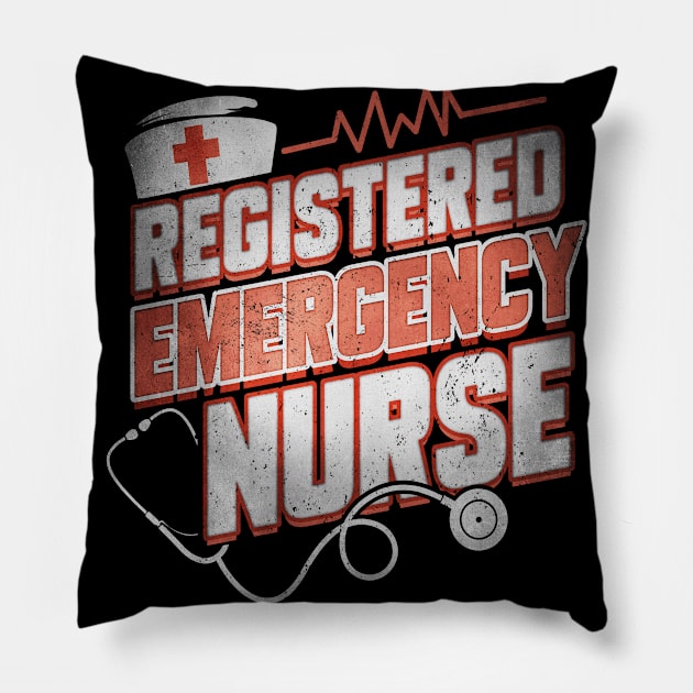 Emergency Nurse Funny Humor RN T-Shirt Pillow by creative