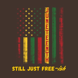 Distressed African American Flag, Still Just Free-ish T-Shirt