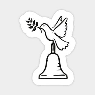 Peace Dove And Handbell black line variant Magnet