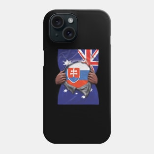 Slovakia Flag Australian Flag Ripped Open - Gift for Slovakian From Slovakia Phone Case