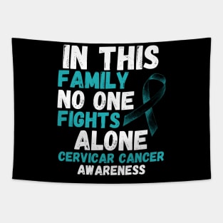 In This Family No One Fights Alone Cervical Cancer Awareness Tapestry