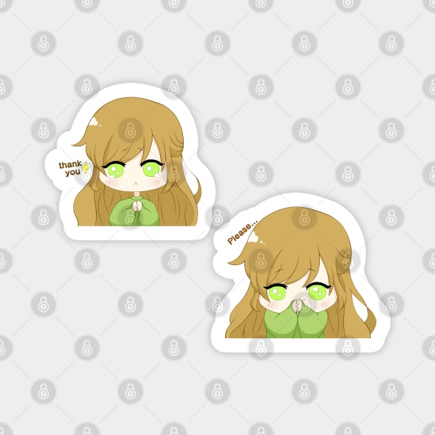 OC Natsumi-chan sticker sheet 2 Magnet by doodly_oreo