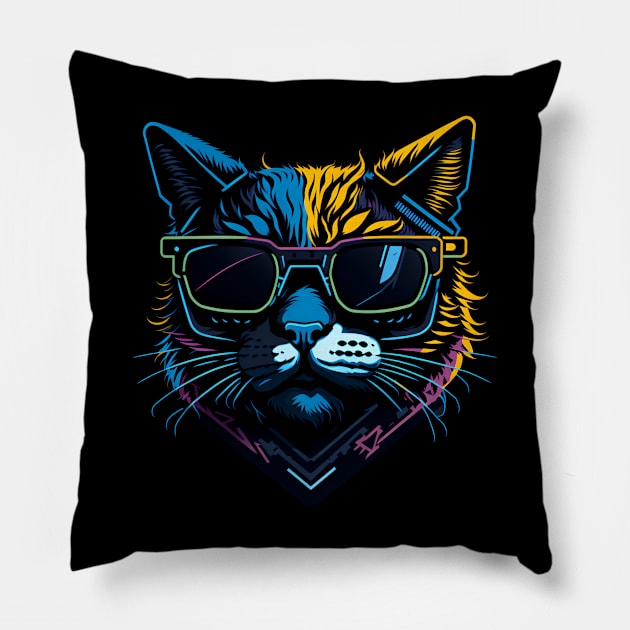 Da bomb Cat - Hip Hop Graffiti Cat - Colorful Art Pillow by SergioCoelho_Arts