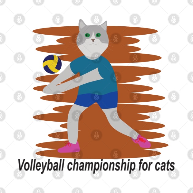 Cat hitting volleyball ball by GiCapgraphics