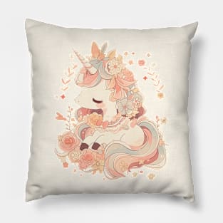 Unicorn Kawaii Adorable Illustration Pillow