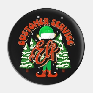 CUSTOMER SERVICE ELF CHRISTMAS Pin