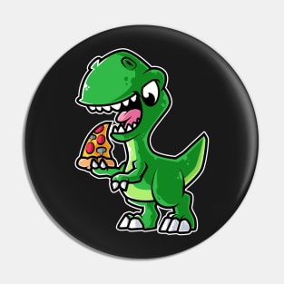 Dinosaur Tyrannosaurus Eating Pizza Lovers design Pin