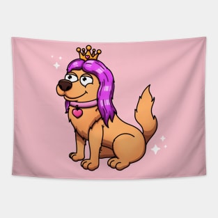 Cute Golden Retriever Princess Tapestry