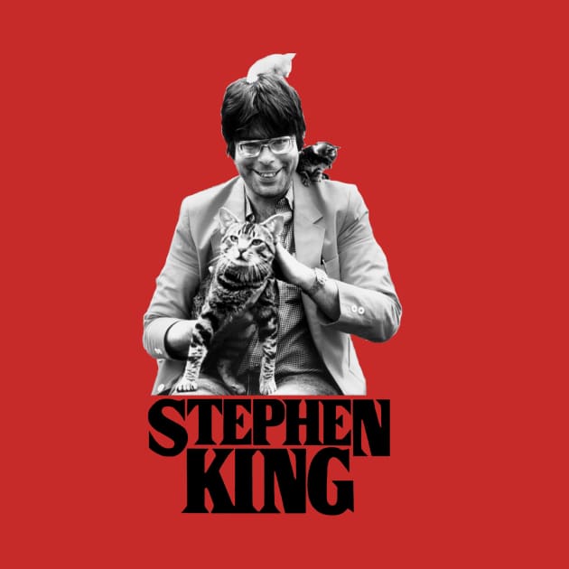 A young Stephen King covered in cats. by Nefarioso