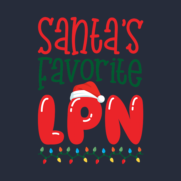 Santa's Favorite LPN Christmas Nursing by teevisionshop