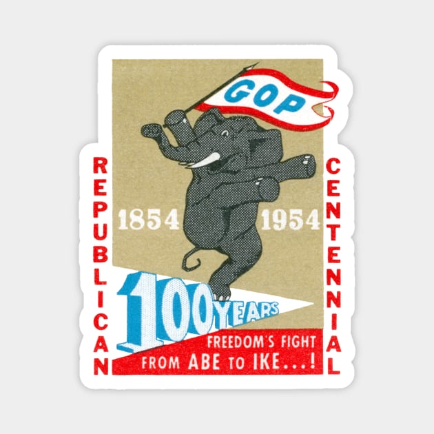 1954 Republican Centennial Magnet by historicimage