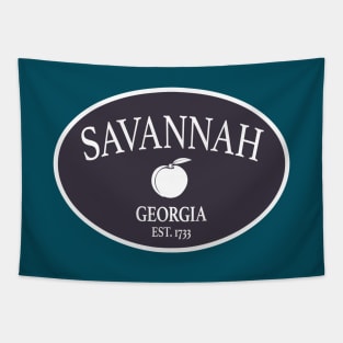 Savannah Georgia Est 1733 Peach Oval Brown Tapestry