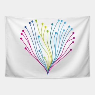 Vibrant Love: Colorful Heart Tapestry