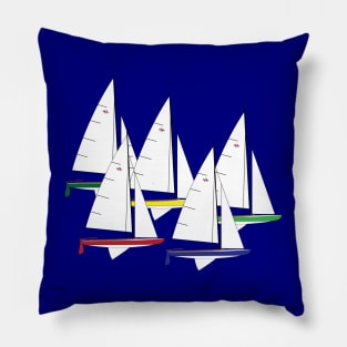 Hampton One Design Sailboats Racing Pillow