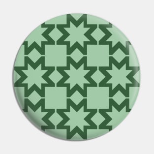 Morning Star Hunter Green Reverse Patchwork Print Pin