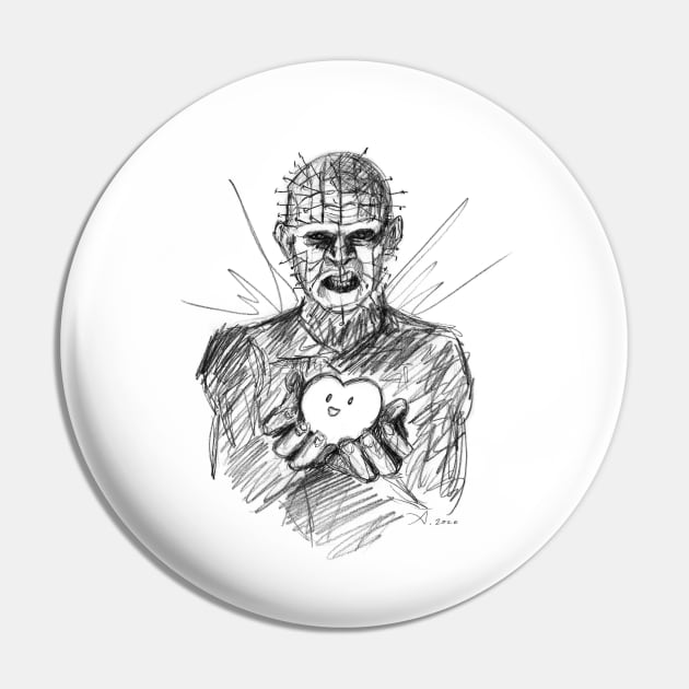 Pinhead's wee heart Pin by AnnabelleLecter