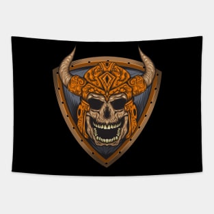 Skulls Viking Illustration Tapestry