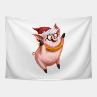 Cute Pig Drawing Tapestry